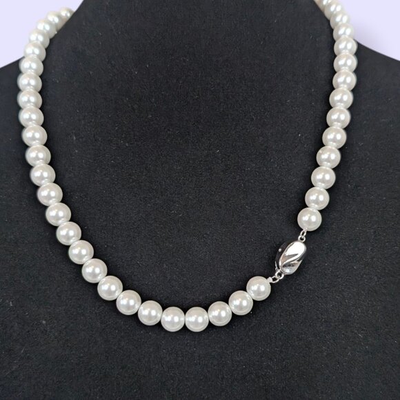 3pc Sterling Silver Faux Pearl Parure - Picture 4 of 9